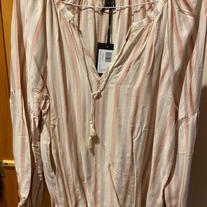 COPY - NWT Paige Jovannie Blouse size Large color ecru multi pink cream